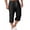 ☪009-Black, variant on Men's Loose Casual Solid Color Drawstring Capris With Pocket