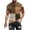 Brown, variant on Mens Plaid T-Shirts Short Sleeve Tops Crewneck Undershirt Casual Basic Tees Breathable Summer Slim Fit Tops Athletic Training Tees XL
