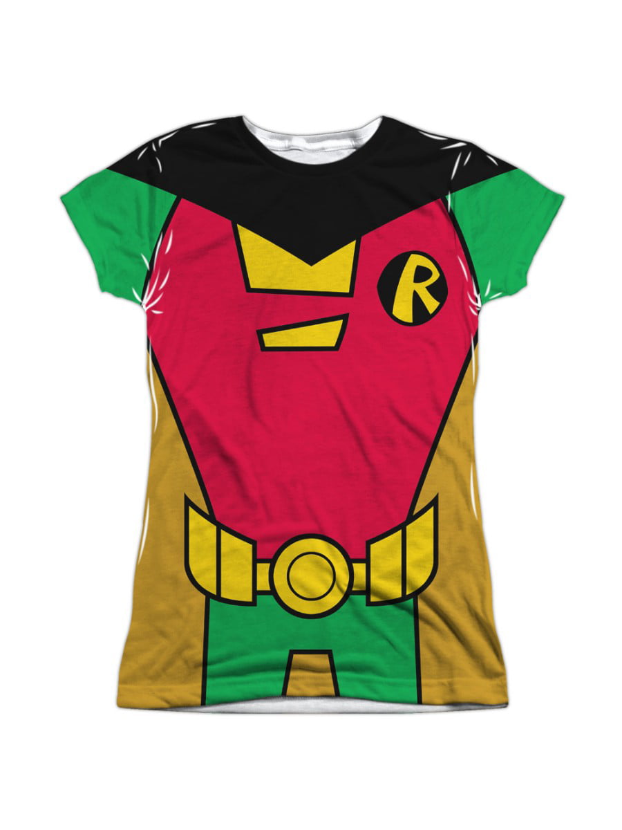 Teen Titans Go ROBIN UNIFORM 2-Sided All Over Print Long Sleeve Poly T-Shirt 