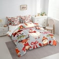thumbnail image 3 of Manfei Cute Bear Deer 7pcs Bedding Comforter Set,Merry Xtmas Queen Bedding Sets,Cartoon Snwoman Bow Knot Queen Sheet Sets For Girls Boys,Luxury Bedroom Decor Reversible, 3 of 8