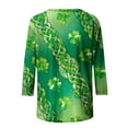 thumbnail image 5 of Mceream St Patricks Chandail de Jour pour Femmes Drôle Manches 3/4 Hauts Mignons Décontractés Col Rond T-Shirts Graphiques Trèfle Imprimé Floral 2026 Hauts Chemisiers Grande Taille Vert TG, 5 of 5