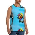 thumbnail image 2 of Bixox Men's Elephant Trunk Couple Flowers Printed Shirt Sleeveless Fitness Tank Top-Medium, 2 of 7