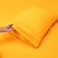 thumbnail image 3 of Extra Deep Pocket 4-Piece Bed Sheets Set , 18"-24" Super Deep Fitted Sheet, Fits High Profile Mattresses with Toppers, Hotel Luxury Soft Double Brushed Microfiber, Hypoallergenic - Full, Yellow, 3 of 7