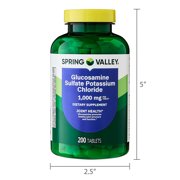 Spring Valley Glucosamine Sulfate Potassium Chloride Dietary Supplement Tablets for Joint Health, 1,000 mg, 200 Count
