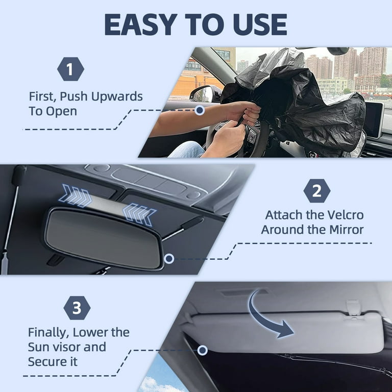 Custom Fit Sun Shade For Hyundai Santa Fe & Santa Fe Hybrid (2019-2025) - Windshield Sunshade, Heat & UV Blocker