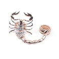thumbnail image 1 of Anillos dobles de escorpión Punk para mujer, anillos de aleación con diamantes de imitación pavimentados, anillo grande con personalidad Animal, joyería de estilo Rock, 1 of 8