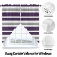 thumbnail image 3 of Dark Purple Swag Valances for Windows 2 Pack Gray White Stripe Swag Kitchen Curtains 45 Inches Long Rod Pocket Short Window Treatment for Kitchen Bathroom 36"x45", 3 of 8