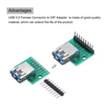 thumbnail image 4 of Unique Bargains 5 Pcs USB 3.0 Connecteur Femelle pour DIP Adaptateur Breakout Module PCB Board, 4 of 4