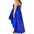thumbnail image 4 of B DARLIN Womens Blue Zippered Spaghetti Strap V Neck Knee Length Evening Hi-Lo Dress Plus 14W, 4 of 4