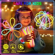 250 Pcs Glow in the Dark Party Supplies for Kids Adults, Light Up Favors with Rings, Glow Sticks DIY Glow Necklaces Bracelets Glass Hair band, Neon Party Supplies
