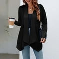 thumbnail image 2 of Women's Drape Front Open Cardigan Long Sleeve Irregular Hem Soft Knit Lightweight Comfortable Stylish Layering Piece, 2 of 2