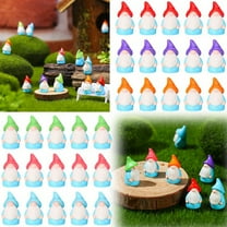SCNOR 30 Pack Mini Resin Gnomes - Hand-Painted Small Gnome Figurines, Weatherproof DIY Decor for Garden, Plant Pots, Fairy Garden & Desktop