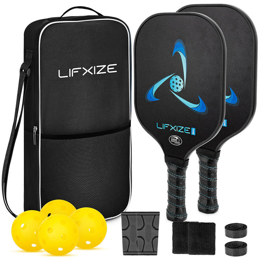 2 Pack Pickleball Paddles Set USAPA Approved Racquets Pickleball Balls