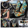 thumbnail image 2 of HUIACONG Vintage Boho Floral Car Seat Covers Full Set 14 Pcs Universal Fit Stretchy Non-Slip Auto Interior Decor with Steering Wheel Cover Seat Belt Pads Coasters Storage Bag, 2 of 7