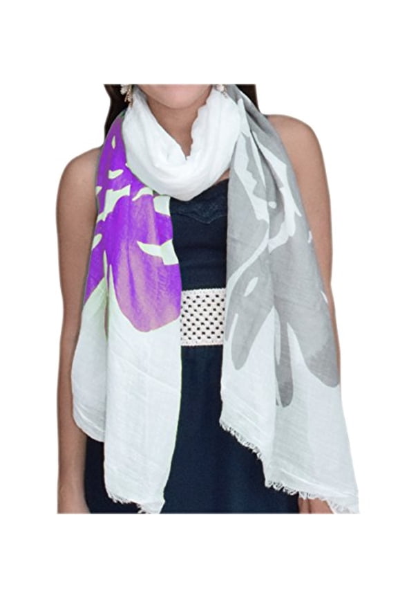 Classic faded nature tree floral boho fringe scarf shawl wrap