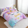 thumbnail image 6 of Btargot 5 Piece Unicorn Twin Comforter Set for Girls Kids Teens Purple Flower Rainbow Bedding Set Blue Gold, 6 of 11