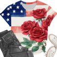 thumbnail image 4 of Yotami Womens Fourth of July T-Shirts Plus Size Crew Neck Short Sleeve Patriotic Shirts for Holiday American Flag Graphic Tees Clothes Red, Size XXXL, 4 of 5