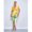 Yellow, variant on Womens Yellow Floral Print Deep V-Neck Bodycon Maxi Dress With Side Slit