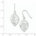 thumbnail image 2 of Beautiful Sterling Silver Leaf Textured Dangle Earrings, 2 of 2