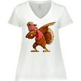 thumbnail image 3 of Inktastic Dabbing Turkey Thanksgiving Women's Plus Size V-Neck T-Shirt, 3 of 5