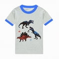 thumbnail image 4 of TOWED22 Toddler Infant Baby Boy Outfits Crewneck Short Sleeve Tee Casual Rolled Shorts 2 Pieces Summer Clothes(Sky Blue,9-10 Y), 4 of 5