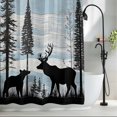 thumbnail image 2 of Bear Deer Forest Fabric Shower Curtain Animal Blue Wood Grain Washable Shower Curtains for Bathroom, Waterproof Bath Curtain with Hooks Home Decor 36x72in, 2 of 8