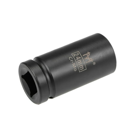 

Uxcell Deep Impact Socket 3/4 Drive 24mm 6Point Chrome Molybdenum Steel Black