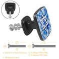 thumbnail image 3 of 4 Pcs Cabinet Handle Drawer Pulls Blue and White Geometry Knobs with Screws Square Furniture Office Cabinet Knob Decoration, 3 of 7