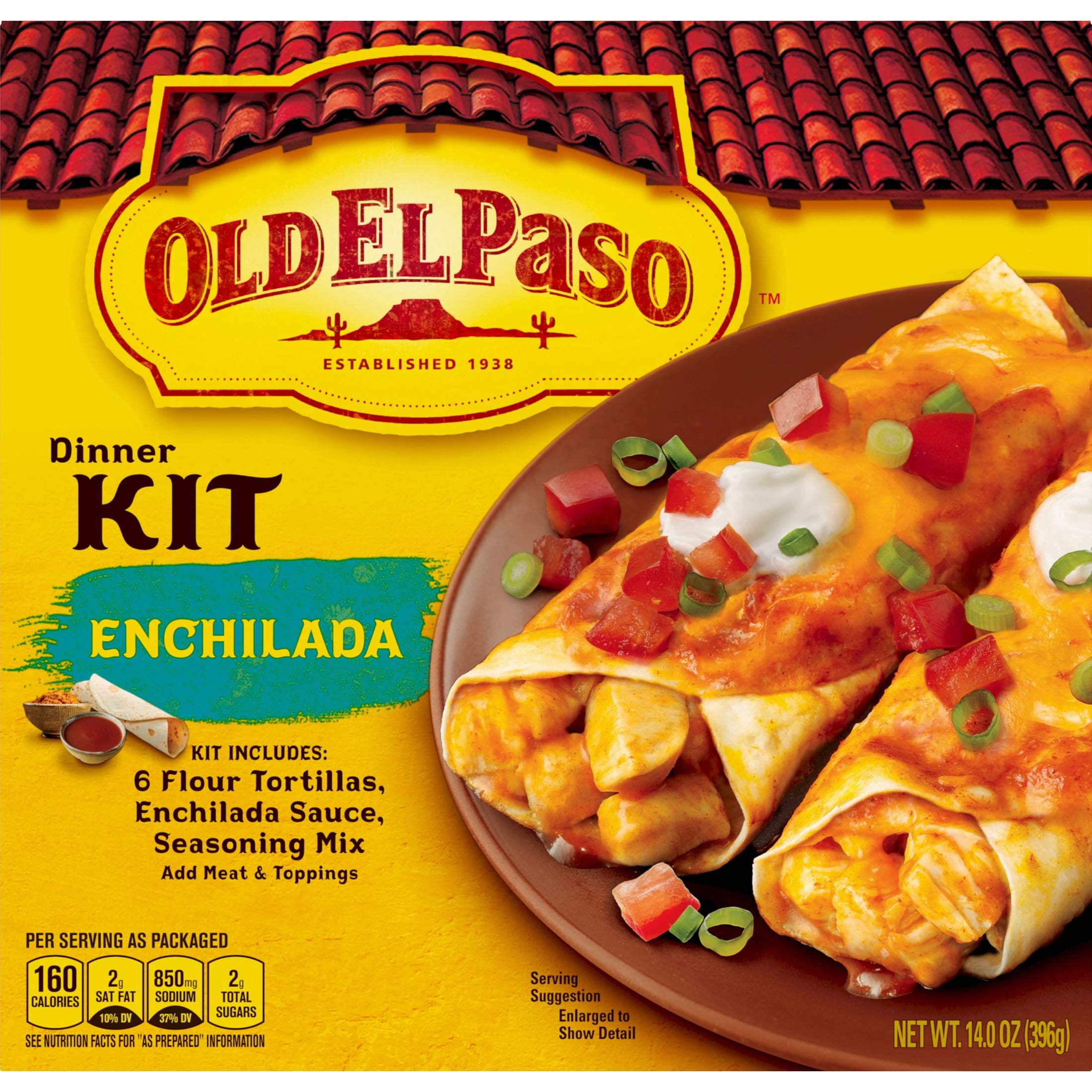Old El Paso Enchilada Dinner Kit With Flour Tortillas, Enchilada Sauce & Seasoning Mix, 14 oz.