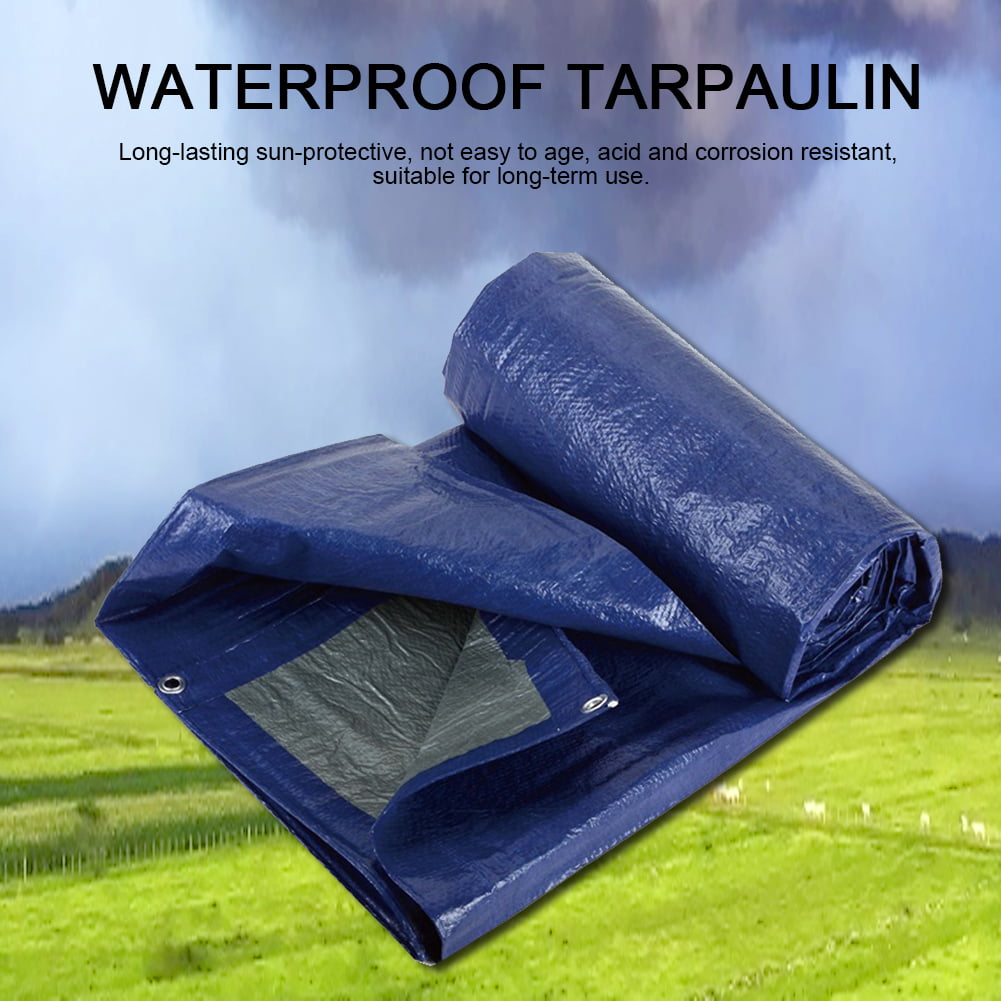 4 Sizes Of Heavy Duty Tarpaulin Waterproof Cover Tarp Ground Camping Sheet 