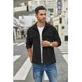 thumbnail image 6 of COOFANDY Men's Casual Shirt Jacket Long Sleeve Button Down Overshirt Lightweight Shacket with Pockets, 6 of 7