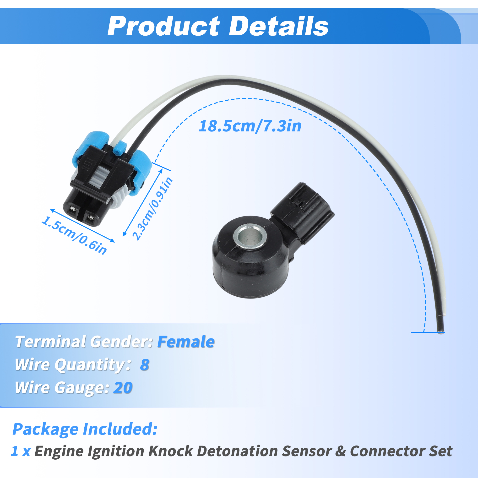 Unique Bargains Ignition Knock Detonation Sensor Connector for Nissan and for Mercury