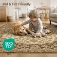 thumbnail image 4 of ODIKA 8'x10' Washable Area Rug Durable, Non-Slip Tan Throw with Vintage Floral Medallion Intricate Boho Ornamental Design Symmetrical for Living Room, Under Sectional, Family, 4 of 7