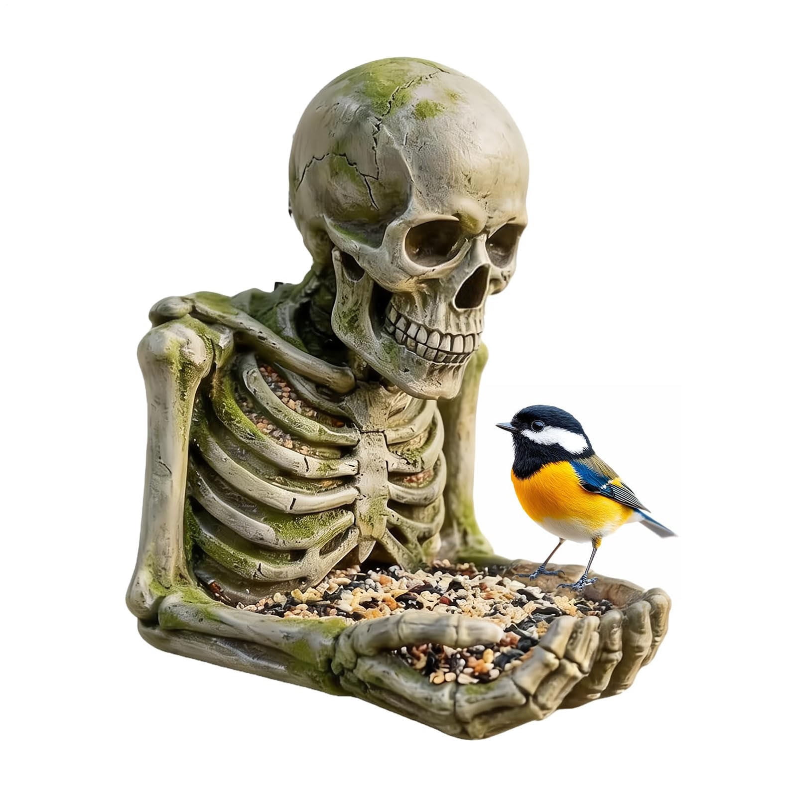 Nkmbld Bird Feeders for Outdoors Hanging, Waterproof Tree-Mounted Outdoor Sculpture Feeders with Hidden Hook for Outside Garden Yard Decoration