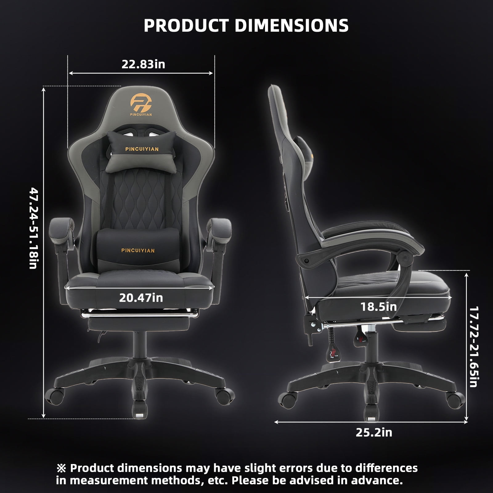 Gaming Chair, Video Game Chair with Retractable Footrest and Lumbar Support, High Back Ergonomic Computer Chair, PU Leather Gamer Chairs