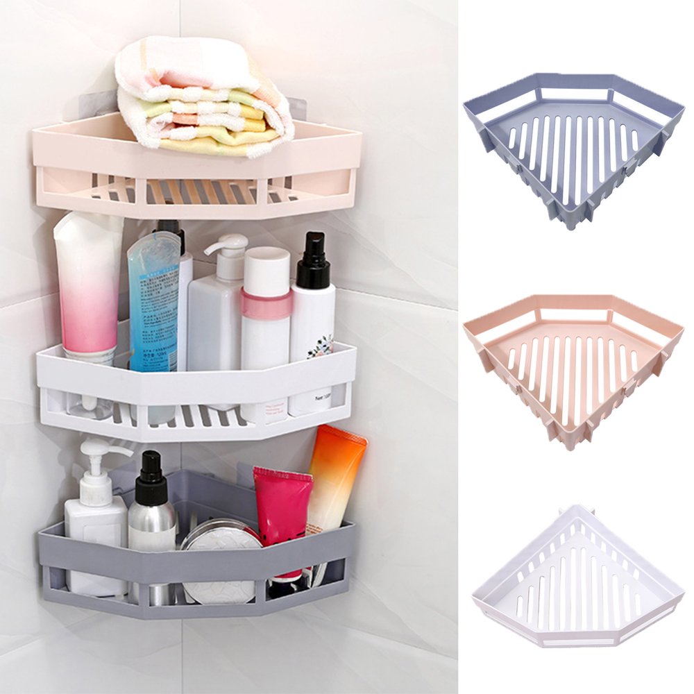 SPRING PARK Bathroom Corner Storage Shower Rack Shelf Organiser Basket