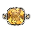 thumbnail image 5 of 14K Two-Tone Gold Ring Band Gemstone Yellow Citrine Cushion, 5 of 6