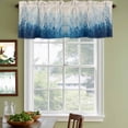 thumbnail image 3 of Blue Botanical Curtain Valances for Windows, Kitchen Valance Window Treatments Panel 2 Pack, Spring Summer Farmhouse Retro Beige Rod Pocket Short Curtains for Bathroom Bedroom 42 x 12 Inch, 3 of 8