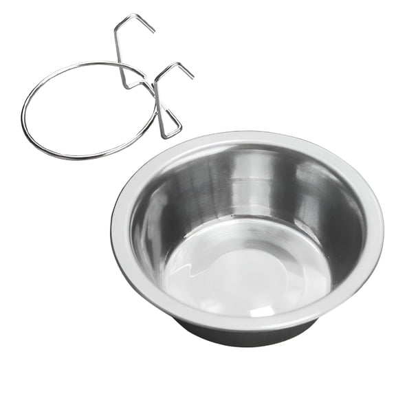 ACDANC Metal Dog Pet Bowl Cage Crate Non-Slip Hanging Food Dish Water Feeder with Hook Metal Dog Bowls