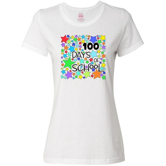 Inktastic 100 Days of School Colorful Stars Women's T-Shirt
