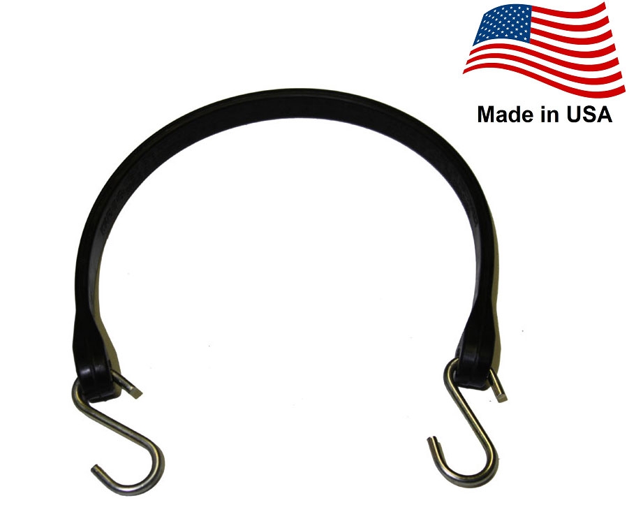 15" EPDM Tarp Rubber Bungee Straps 50 Pack, Made in USA