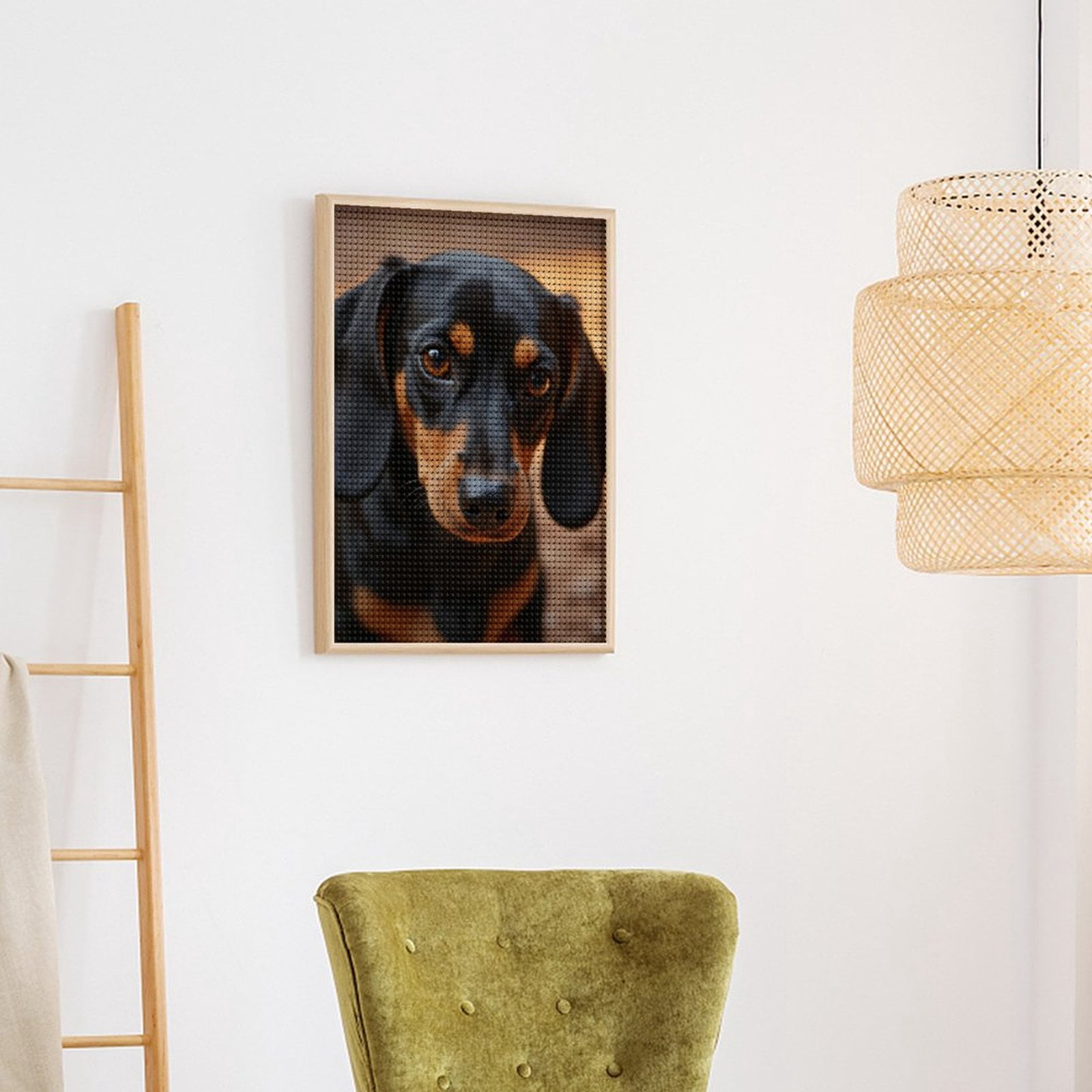 Diamond Art Kits for Adults, Adorable Dachshund Puppy Closeup 5D Diamond Painting Kits for Adults Beginners, DIY Full Drill Diamond Painting, Gem Art and Crafts 12x16