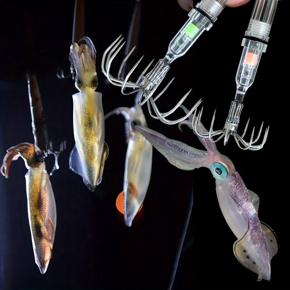 2pc, Squid Jig, Fishing Lure With Sharp Hook, Night Fishing Bait, 8cm/3.15inch Size, Fish Attracting Light
