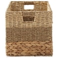 thumbnail image 4 of Casafield 13" x 13" Mixed Weave Storage Baskets, Natural - Set of 4 Collapsible Cubes, Woven Bin Organizers for Bathroom, Bedroom, Laundry, 4 of 8