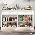 thumbnail image 3 of Homfa White Kitchen Buffet Cabinet with 2 Drawers & 4 Doors, 55" W Sideboard Buffet Storage Cabinet with Shelves Credenza Cabinet for Dining Room, 3 of 7