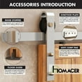 thumbnail image 6 of Homacer Brushed Nickel Sliding Barn Door Hardware Kit, for One/Single Door, 16ft Long Flat Track, Classic Design Roller, Heavy Duty, for Interior & Exterior Use, 6 of 7