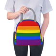 thumbnail image 4 of Lunch Bag Rainbow Flag Reusable Insulated Lunch Tote Cooler Box for Women Men Light Grey, 4 of 7