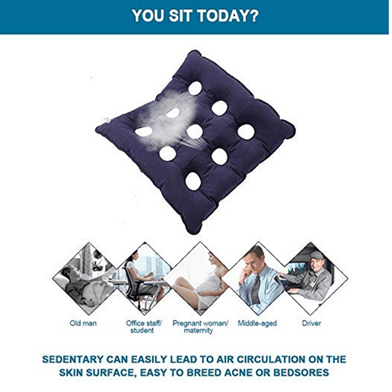 Air Seat Innovations Seat Cushion: Office Chair, Wheelchair, Car or Truck  Driver Seat Pad - Lower Back, Coccyx and Sciatica Pain Relief, 18” x 16”