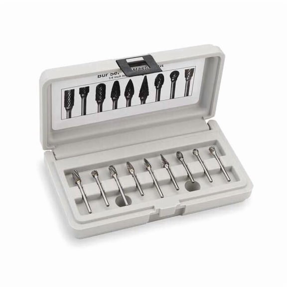 Widia Carbide Bur Sets,1/8,9 Pcs M40591