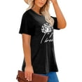 thumbnail image 4 of XCHQRTI Just Breathe Dandelion Women Tshirt Plus Size Graphic Shirt Short Sleeve Loose Tee Tops, 4 of 8